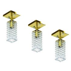 Imagem de Kit 3 Lustre Clearcrillic Cristal Acrílico Quadrado 