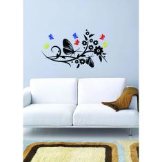 Imagem de Adesivo Decorativo de parede Floral com Borboletas decoração
