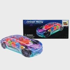 Imagem de Carrinho Brinquedo Esportivo Transparente 3D Engrenagem Luz e Som - Toyng