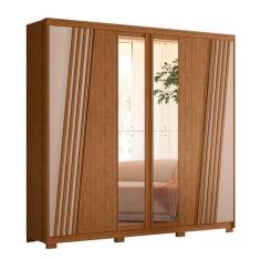 Imagem de Guarda Roupa Ouro Verde Ripado com Espelho Albatroz