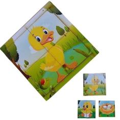 Imagem de Brinquedo Pedagógico Educativo Em Madeira Quebra Cabeça Evolutivo Animais (Pato)