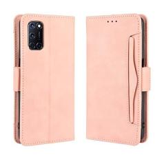 Imagem de Capa com compartimento para cartão para Oppo A92, capa flip carteira com suporte de couro para Oppo A92, capa magnética retrô para celular, capa carteira com compartimentos para cartões