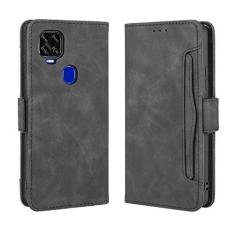 Imagem de Capa com compartimento para cartão para ZTE Blade V2020, capa flip carteira de couro para ZTE Blade V2020, capa magnética retrô para celular, capa carteira com compartimentos para cartão