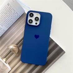 Imagem de Capa de telefone de silicone doce colorida fofa coração para iPhone 13 12 11 14 Pro Max Mini XR XS X 7 8 Plus SE 6 Capa traseira em TPU macio, azul marinho, para iPhone 11Pro Max