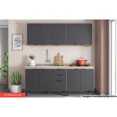 Imagem de Kit de Cozinha Completa 4 Peças Firenze (2 Aéreos+2 Balcões) CP08 Avena/Grafito - Demóbile