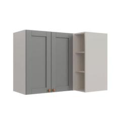 Imagem de Armário Aéreo de Canto Reto 2 Portas 3 Nichos Arizona Cabecasa Madeiramadeira Branco/cinza