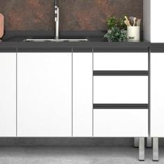 Imagem de Balcão Para Pia 150cm Em Aço 2 Portas 3 Gavetas Gaia Cozimax