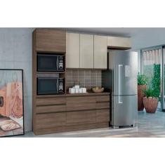 Imagem de Cozinha Modulada Completa Maxxi 5 Peças (2Aéreo+1Balcão+1Paneleiro+1Complemento) C5P30 Nogal - Kappesberg