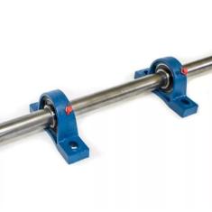 Imagem de Kit 2 Mancal Pedestal P205 Com Rolamento 25Mm Com Eixo 60Cm