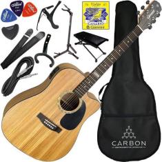 Imagem de Kit Completo Violão Eletroacústico Folk Giannini Gf1d Zw