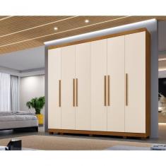 Imagem de Guarda Roupa Casal 6 Portas E 6 Gavetas Atlanta Benetil Cor:cinamomo/off
