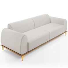 Imagem de Sofá 04 Lugares Para Sala De Estar Kiev 260 Cm D02 Linho Cru C-443 - L