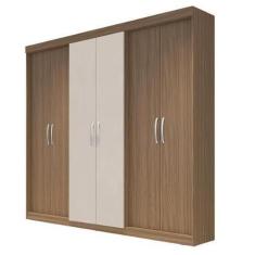 Imagem de Guarda Roupa  Herval Ph 1675 - Cor Nogueira + Off White - Com Espelho