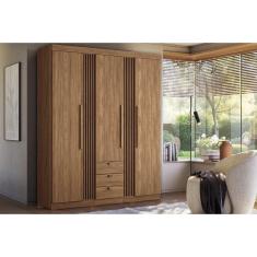 Imagem de Guarda Roupa 3 Portas e 3 Gavetas c/ Pés Aurora 3.3 Jatobá - Santos Andirá