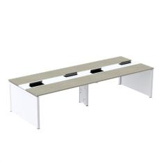 Imagem de Mesa de Plataforma Dupla para 4 Pessoas Corporativa 120x140/4p Nogueira Casablanca/Branco