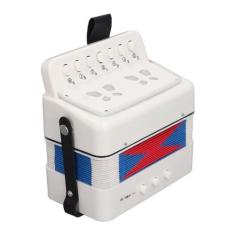 Imagem de Botão Acordeão Infantil Controle de 7 Teclas Instrumento Iniciante para Prática de Palco Infantil, Leve e Compacto, Com Guia de Aprendizagem de Fivela de Cinto, Material ABS,