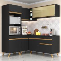 Imagem de Cozinha Completa De Canto Veneza Gb Mp2063 Com Armário E Balcão Preta