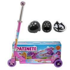 Imagem de Patinete Brinquedo Belinda De Ferro Dm4879 Presente Capacete - Dm Toys