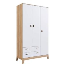 Imagem de Guarda Roupa Infantil 108cm 3 Portas 2 Gavetas Favo De Mel 006 Itapuã-branco - Completa Móveis