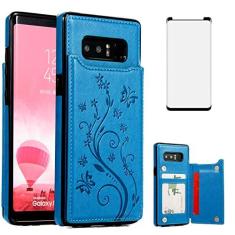 Imagem de Capa de telefone para Samsung Galaxy Note 8 com protetor de tela de vidro temperado porta-cartões carteira suporte flip acessórios de celular de couro Glaxay Note8 Not S8 Galaxies Gaxaly capas