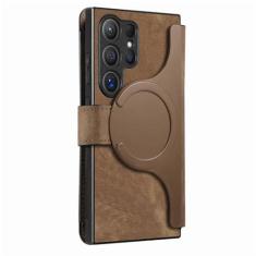 Imagem de Capa magnética removível com compartimento para cartão de carteira para Samsung Galaxy S24 S23 Ultra S22 Plus S20 S21 Fe, marrom, para Galaxy S21