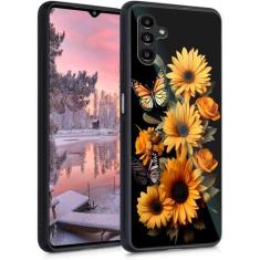 Imagem de DSRGRGFDJ Projetada para Galaxy A15 4G/5G, capa traseira de vidro temperado + silicone macio TPU à prova de choque capa protetora antiderrapante para Samsung Galaxy A15 4G/5G 6,5 polegadas (borboleta