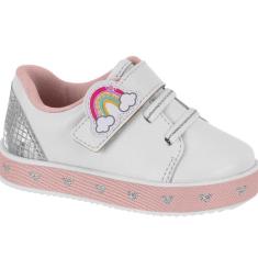 Imagem de Tênis Infantil Menina Molekinha Arco Íris - Branco-Feminino
