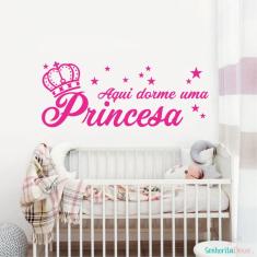 Imagem de Adesivo de parede meninas aqui dorme uma princesa
