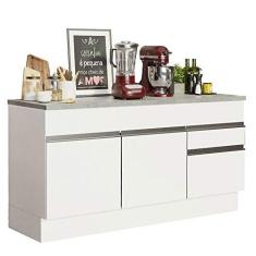 Imagem de Balcão de Pia Madesa Glamy 150 cm 2 Portas e 2 Gavetas (Com Tampo) - Branco