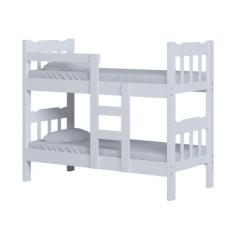 Imagem de Beliche De Madeira Branca Solteiro Pérola Branco - Nemargi