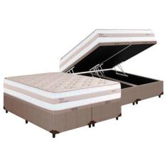 Imagem de Cama Box Baú King: Colchão Molas Herval Masterpocket Ensacadas Kiev +
