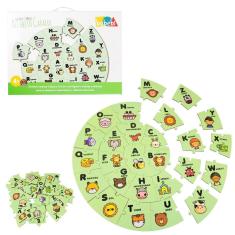 Imagem de Alfabeto Móvel E Quebra Cabeça De Madeira Alfabeto Caracol