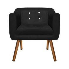 Imagem de Poltrona Julia Suede  com Strass Pés Palito Castanho D'Rossi