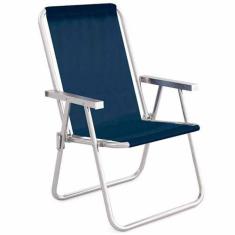 Imagem de Cadeira De Praia Alumínio Alta Conforto Mor Sannet Azul