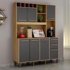 Imagem de Armário De Cozinha 6 Portas 3 Gavetas Granada Valdemóveis