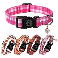 Imagem de Coleira de cachorro de Natal MR. CHUBBYFACE Coleira xadrez vermelha ajustável para cães pequenos, médios e grandes