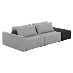 Imagem de Sofá Ilha 2 Lugares Living 292cm Modulado Para Sala Lary Linho/Pu Pto