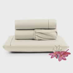 Imagem de Jogo de Lençol Micropercal 400 Fios Solteiro 3 Peças Barato - Palha