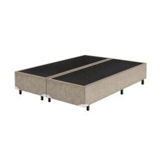 Imagem de Base Box King Bipartido Suede Bege - 30x198x203