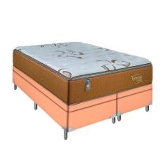 Imagem de Cama Box Baú King Bege Colchão Toronto Euro Pillow Portobel