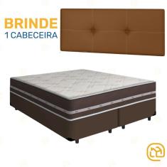 Imagem de Cama Box + Cabeceira Painel Iris + Colchão Queen Classic Superlastic 158cm