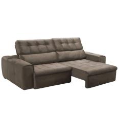 Imagem de Sofá Retrátil Reclinável Cactus 3 Lugares Veludo Cinza 232cm Megasul