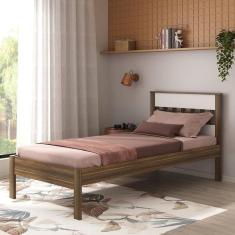 Imagem de Cama De Solteiro Para Colchão 88 X 188 Cm Multimóveis Nogal Branco