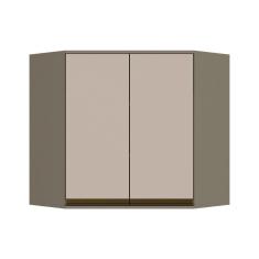 Imagem de Armário Aéreo p/ Cozinha Connect Canto Oblíquo c/2Portas 80cm Duna/Cristal - Henn