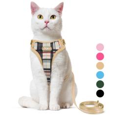 Imagem de Conjunto de arnês e coleira para gatos Supet Escape Proof para caminhar