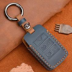 Imagem de Couro Smart Key Fob Cover Skin Cover Protector, adequado para Land Rover Evoque Velar Discovery 5 Jaguar E Pace 2018 2019 Proteção total da capa