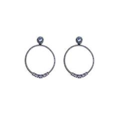 Imagem de Brinco Vivid Redondo Azul Semi Joia