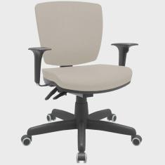 Imagem de Cadeira de Escritório Executiva Office Base Giratória Preto Baixa Flexi P03 Vinil Bege - Lyam