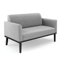 Imagem de Sofá Namoradeira Base De Madeira Fixa Preto Marisa Suede D03 - D`Rossi Cinza