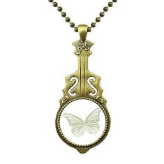 Imagem de DIYthinker Colar de pipa de borboleta verde art déco presente moda colar antigo joia música pingente